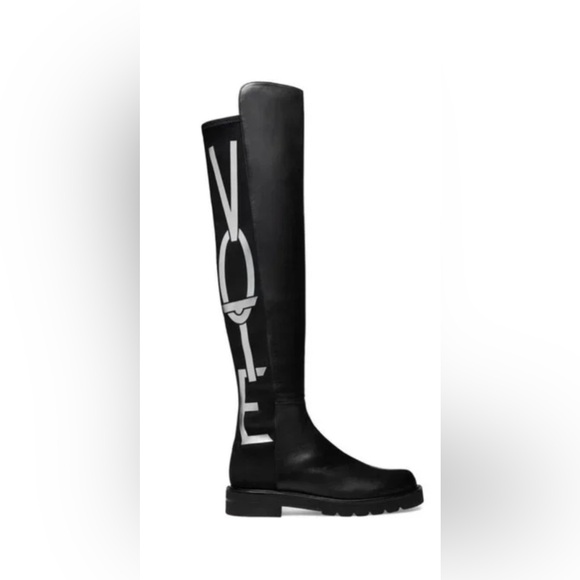 The Stuart Weitzman 5050 VOTE Boot SPECIAL EDITION 1 Of 100 Pairs Made - Picture 1 of 11